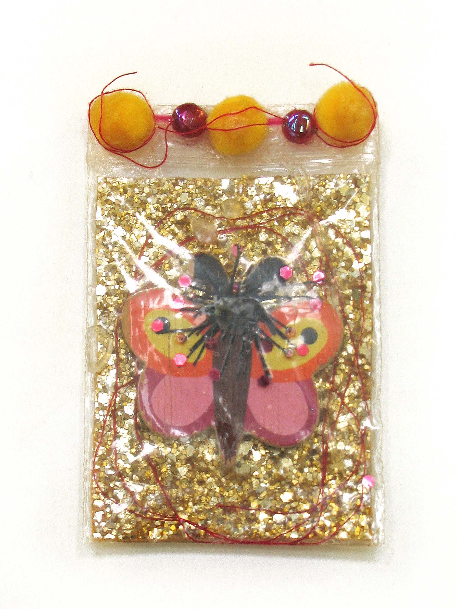 Objekt - Serie Tütenobjekte - Ameisenengel-Schmetterling - ca. 6,3 x 10 x 1 cm