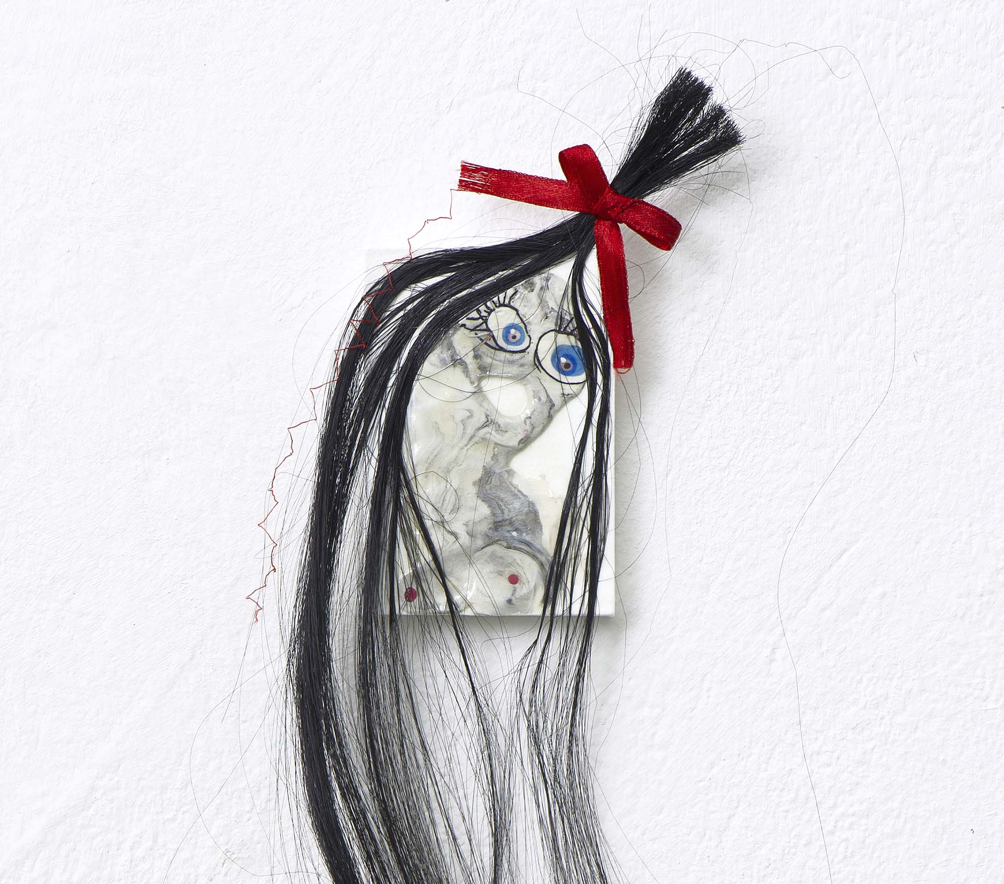 Objekt - frisiertes Gespenst - ca. 15 x 40 x 1,5 cm