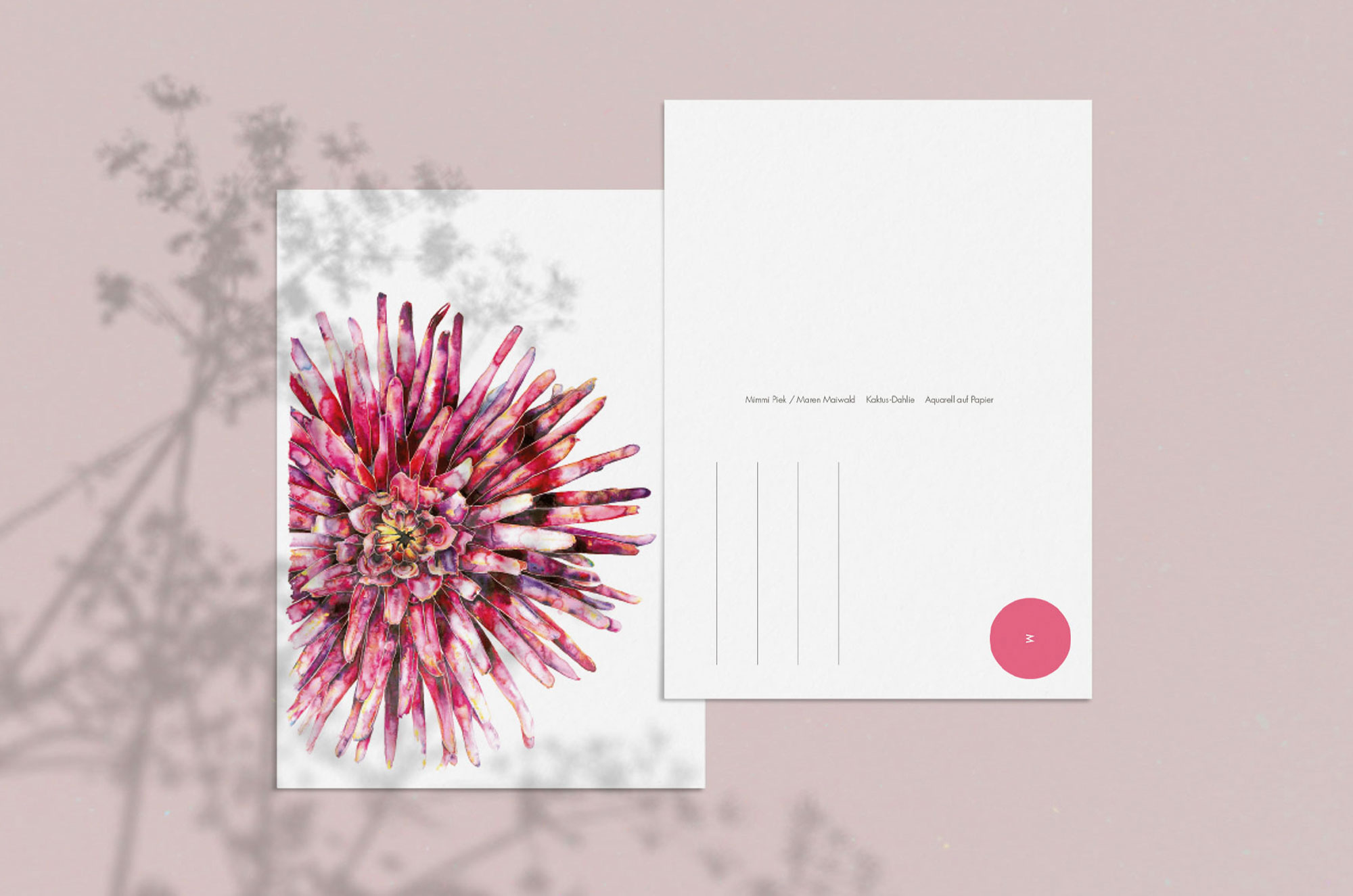 Blumen-Postkarte - Kaktus-Dahlie