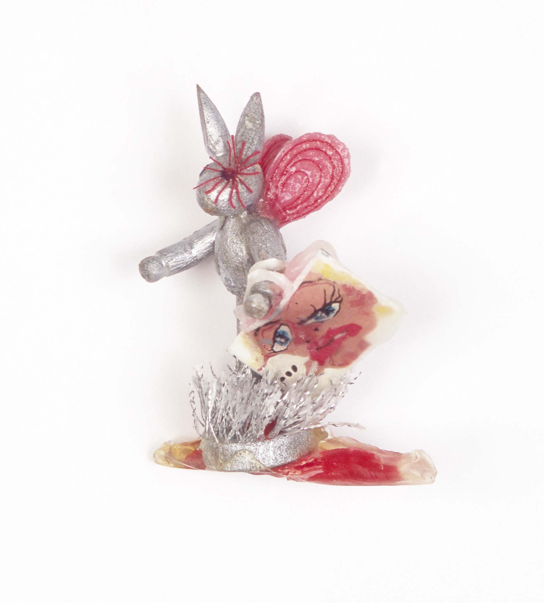Objekt - Maskottchen I - Shoppinghäsin mit Zwiebelflügeln - ca. 6 x 7,5 x 2,5 cm
