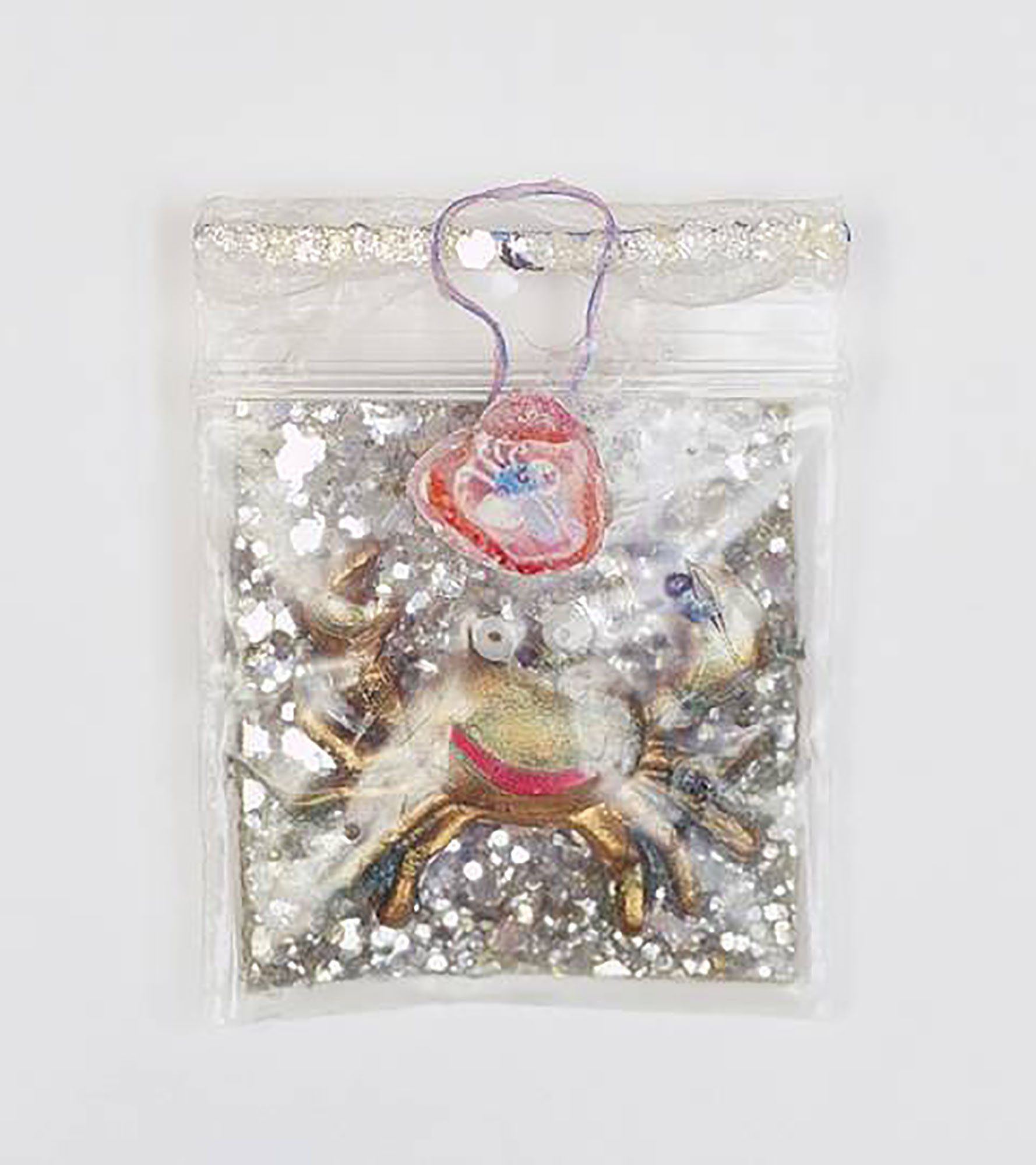 Objekt - Serie Tütenobjekte - Krabbe mit Quetschengelballon - ca. 4,3 x 5,7 x 1 cm
