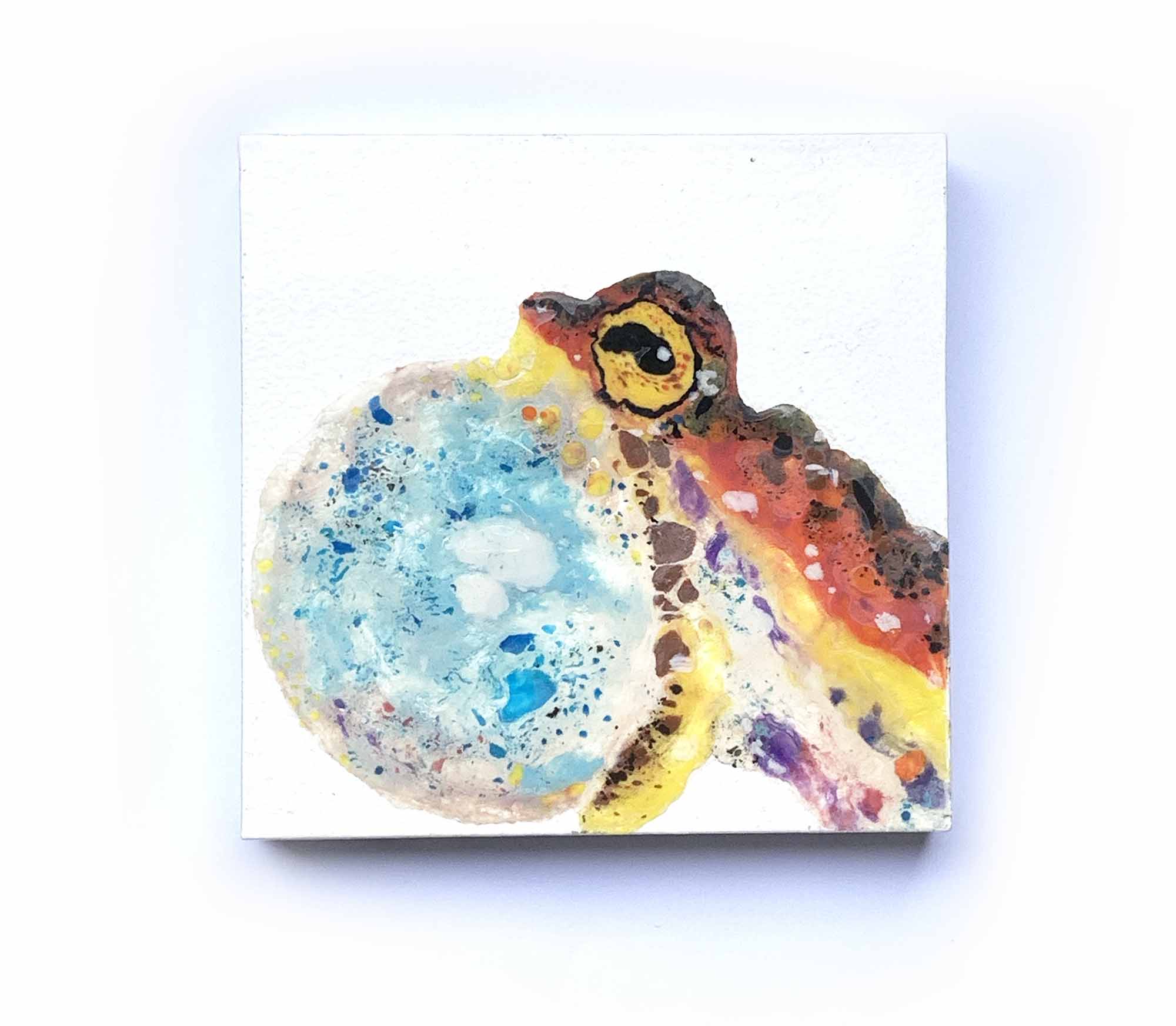 Objekt - Serie Quetschobjekte - Quetschfrösche - II / 6  - 11 x 11,1 x 1,7 cm