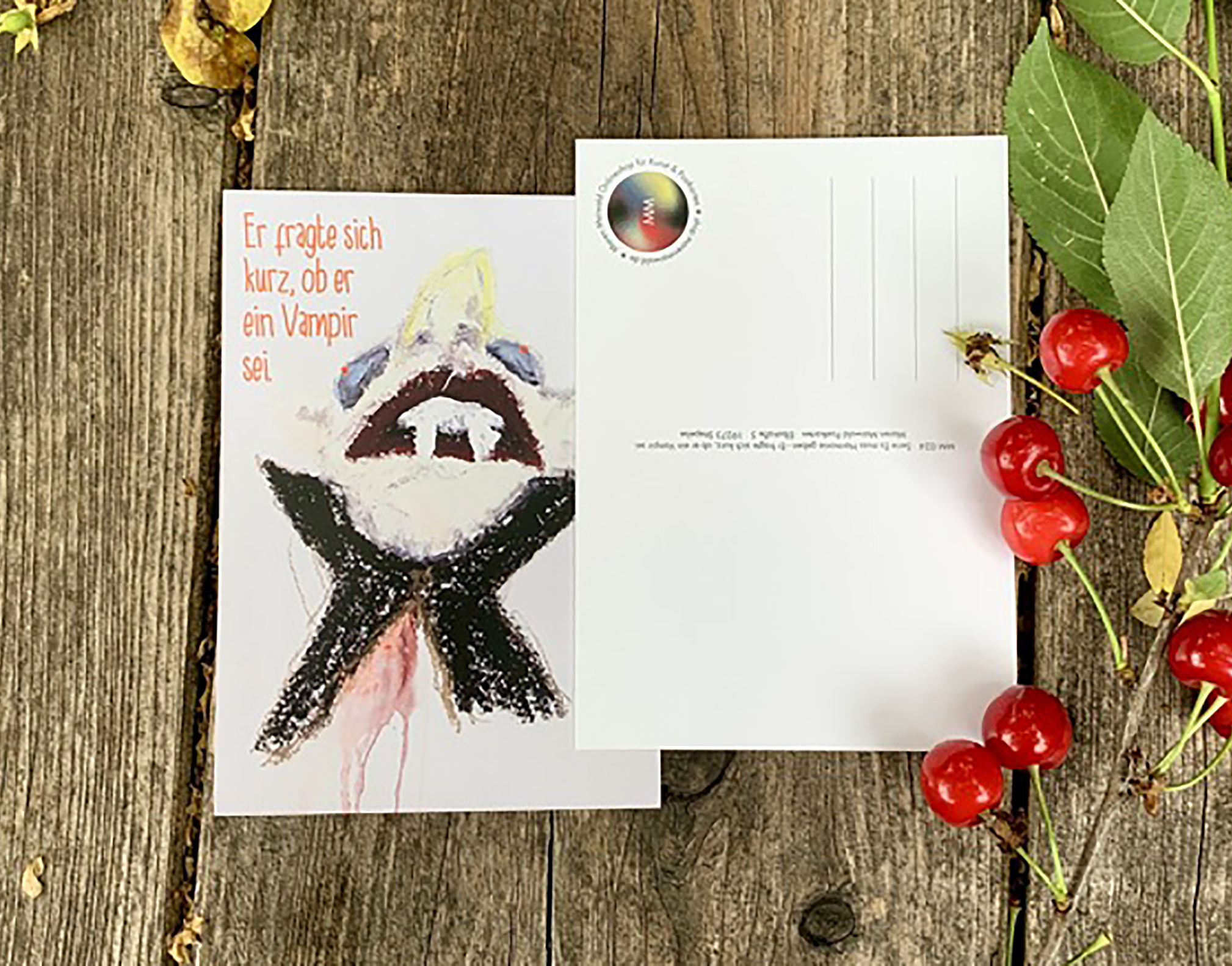 Postkarte - Er fragte sich kurz, ob er ein Vampir sei