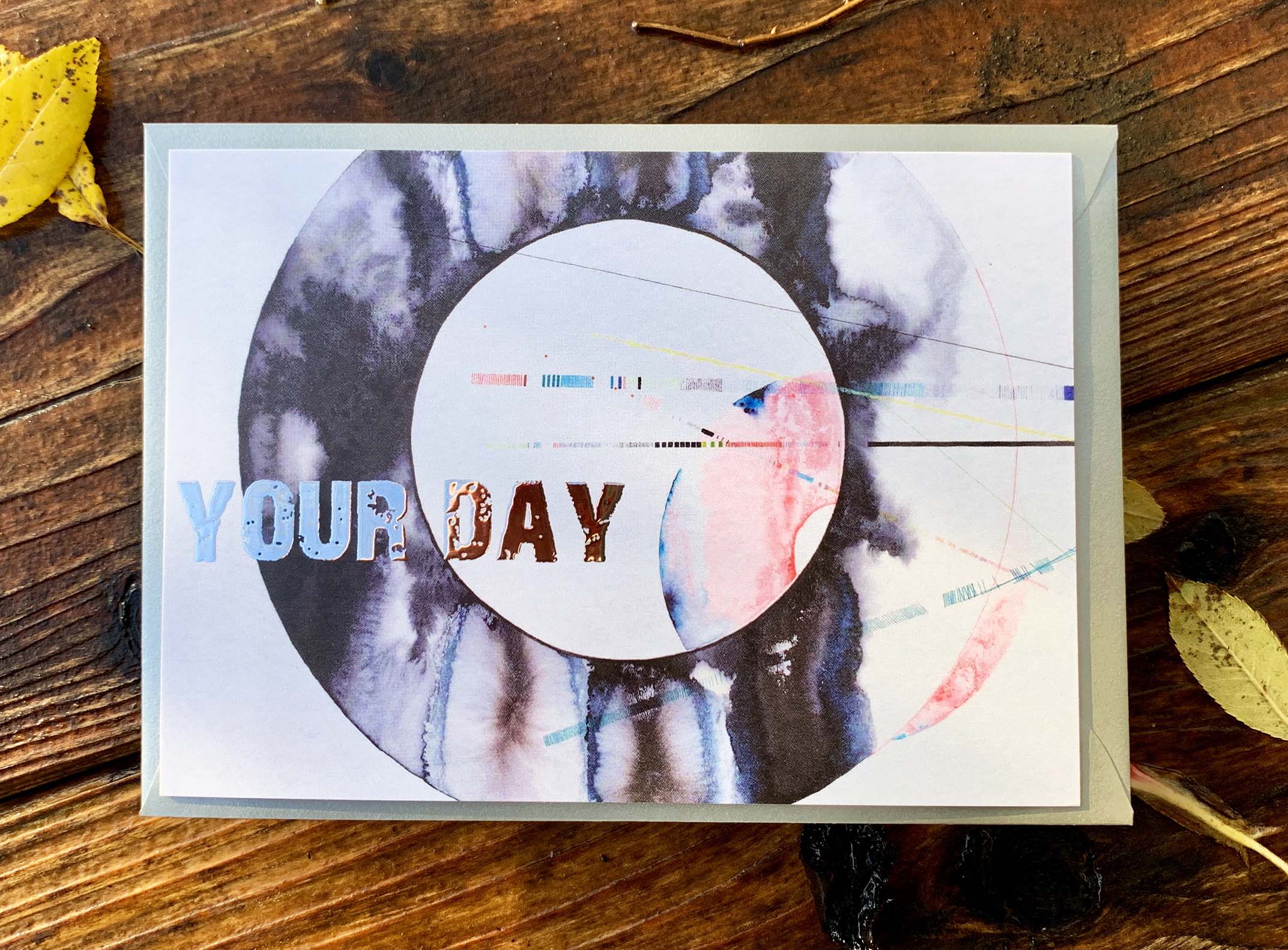 Postkarte & Kuvert Silber - YOUR DAY