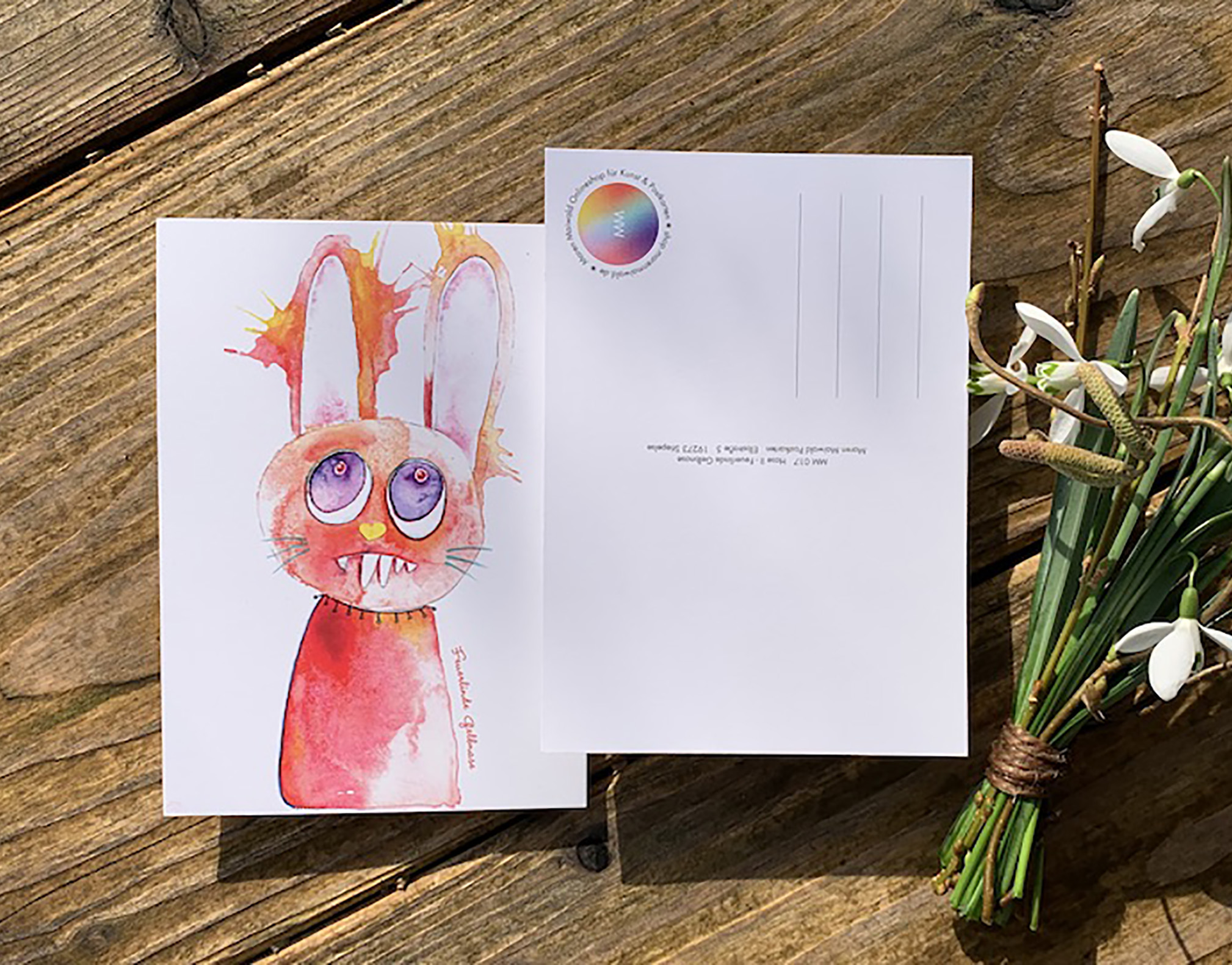 Hasen-Postkarte - Feuerlinde Gelbnase