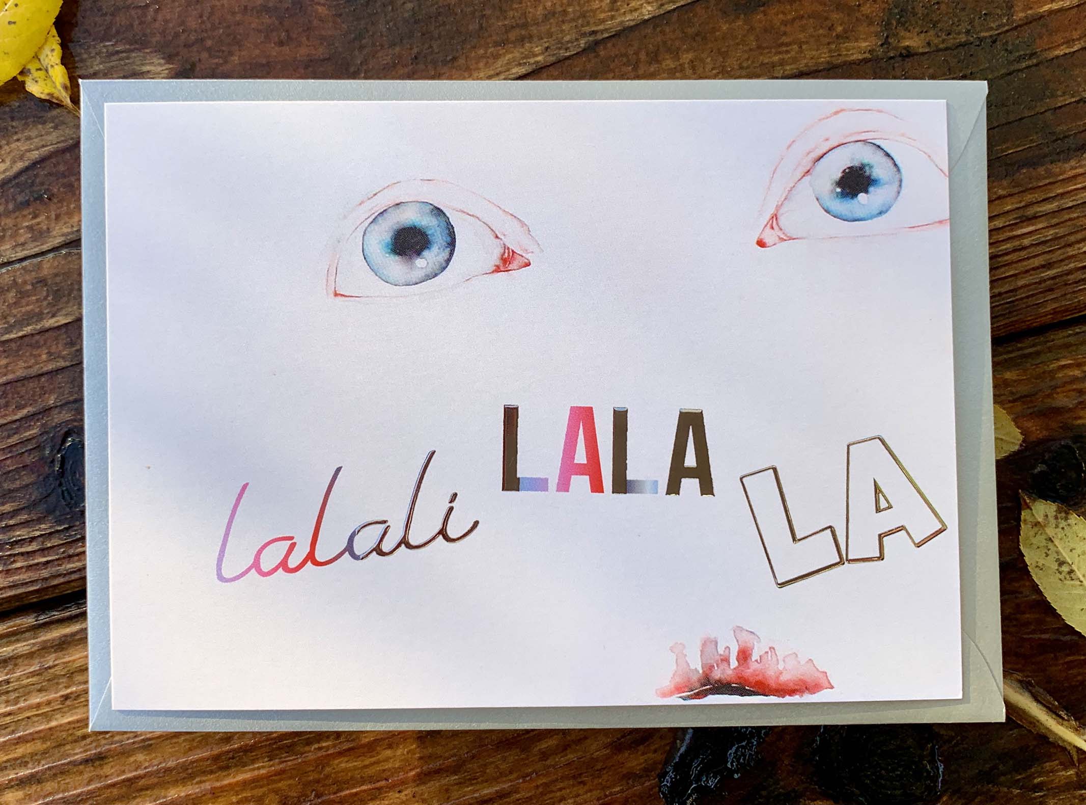 Postkarte & Kuvert Silber - lalali LALA LA