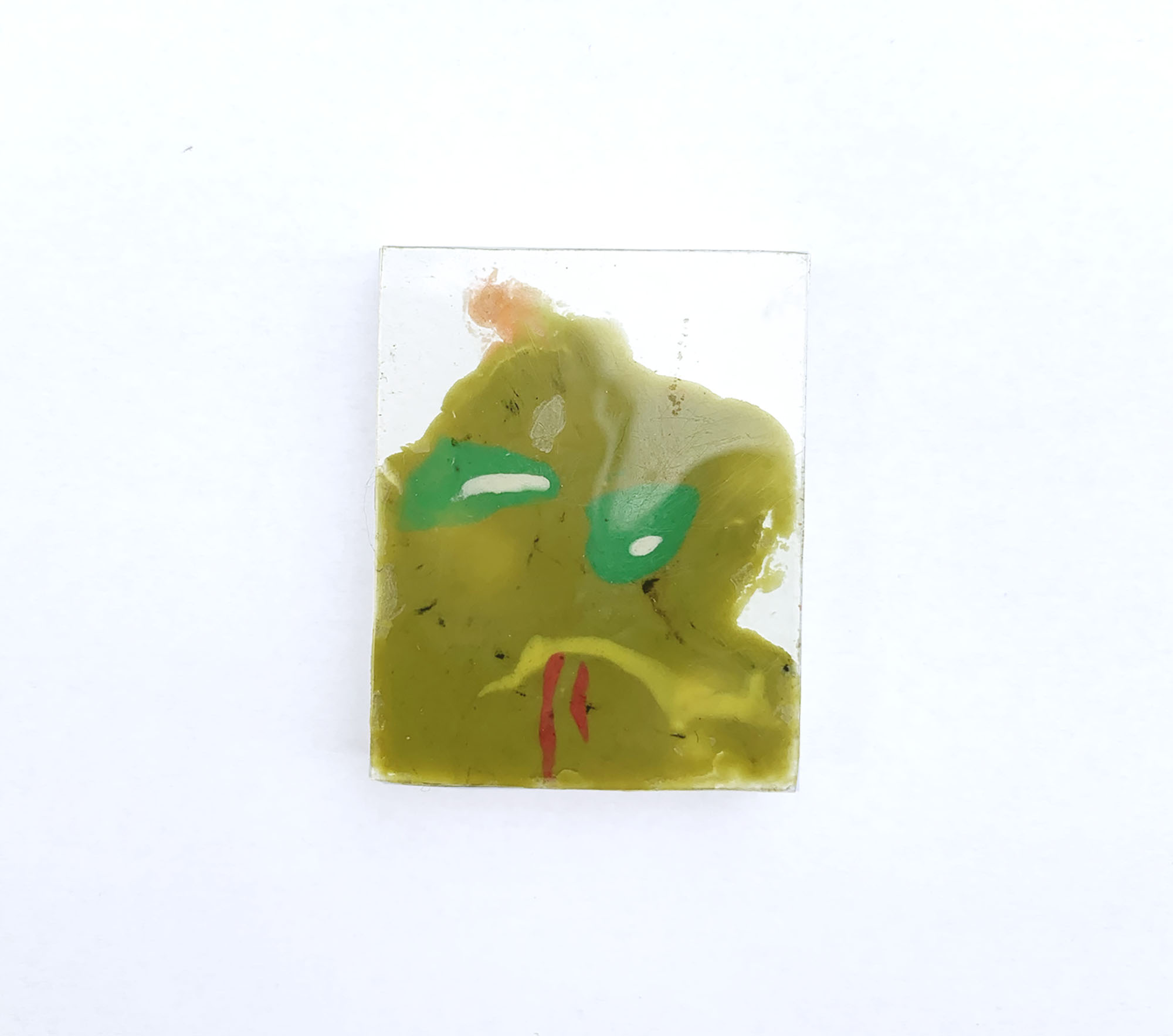 Objekt - Serie Quetschobjekte - Vampire - grüner Popelvampir - 3,7 x 4,8 x 1 cm