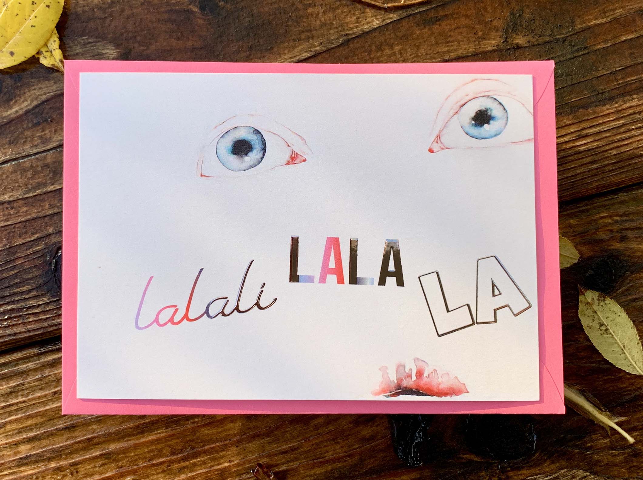 Postkarte & Kuvert Pink - lalali LALA LA